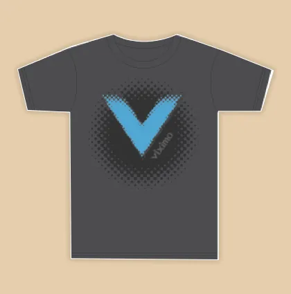 Viximo T-shirt with a blue V logo